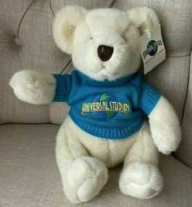 2000 Universal Studios Plush Teddy Bear Blue Sweater 13 in w/ TAGS